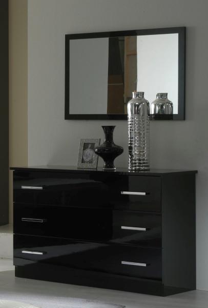 Product photograph of Ambra Black Italian 3 Drawer Dresser from Choice Furniture Superstore.